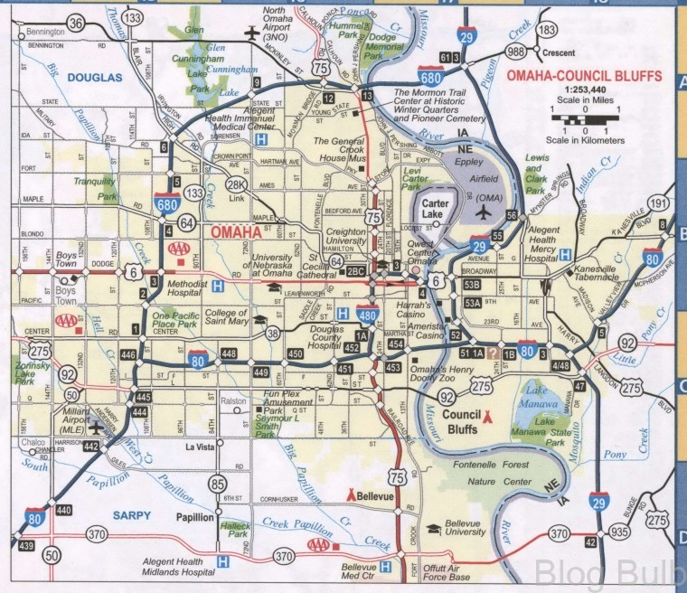 %name Map of Omaha   Travel Guide for Omaha